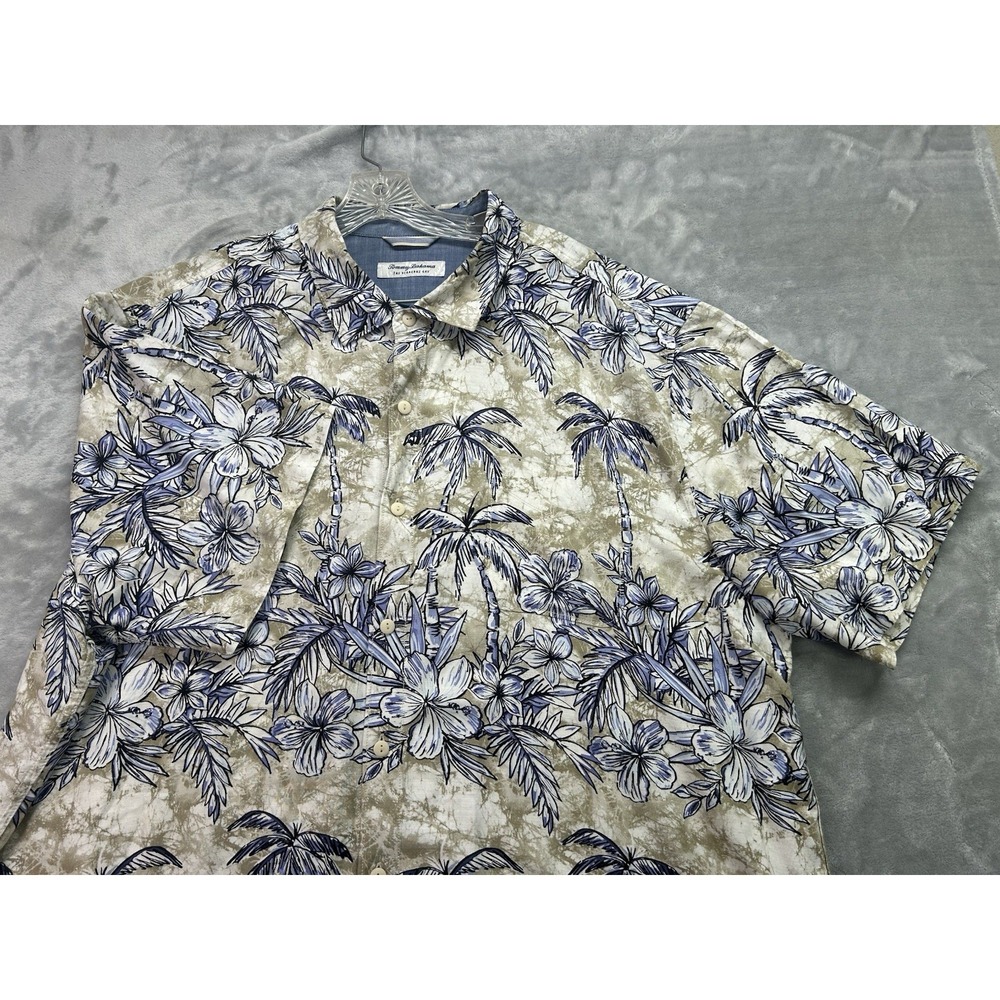 Tommy Bahama Shirt 3XL XXXL Lenzing Veracruz Cay Graphic Hawaiian Tropical Palms